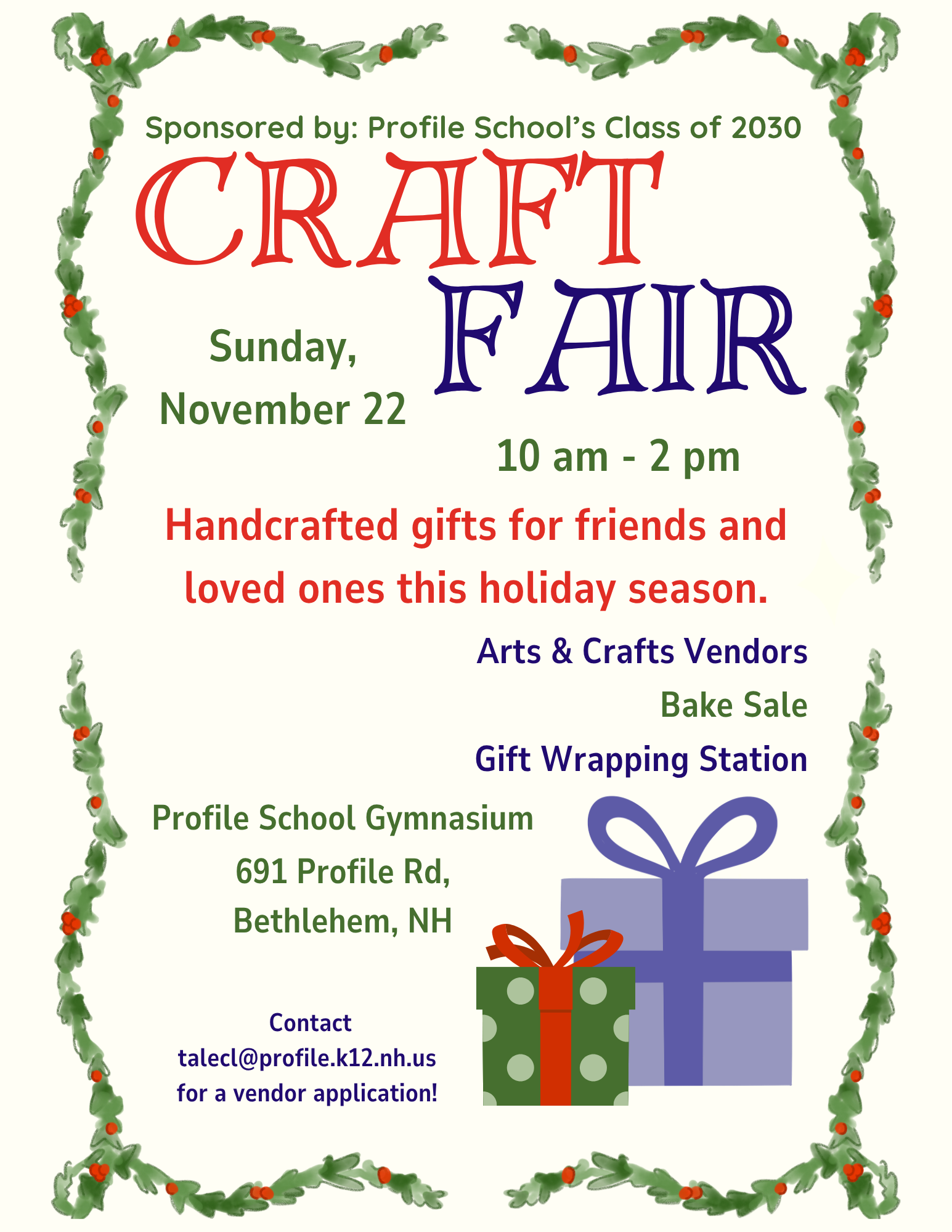 Craft Fair at Profile 11/22/26 from 10am - 2pm